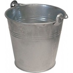 Benson Emmer - 2x - zink - plantenpot - met handvat - 12 liter - IJzeren emmer / teil