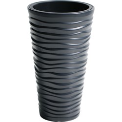 Prosperplast Bloempot Sand - antraciet - kunststof - D39 x H75 cm - Plantenpotten