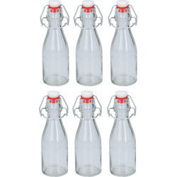 Flesjes met beugeldop - 12x stuks - 150 ml - weckflesjes - 17,5 cm - Decoratieve flessen