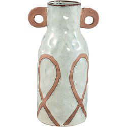 PTMD Bloempot Freiah - 15x12x27 cm - Keramiek - Bruin
