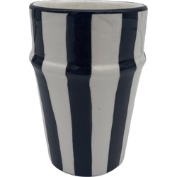 Mug ceramic black stripes