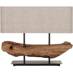 MUST Living Table lamp Log Erosion,58x70x28 cm, linen natural shade