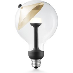 Design LED Lichtbron Move Me - Goud - G120 Cone LED lamp - 12/12/18.6cm - Met verstelbare diffuser via magneet - geschikt voor E27 fitting - Dimbaar - 5W 400lm 2700K - warm wit licht