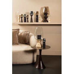 PTMD Windlicht Qez - 20x20x44 cm - Glas - Zwart