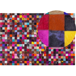 Beliani ENNE - Patchwork-Multicolor-Koeienhuid leer