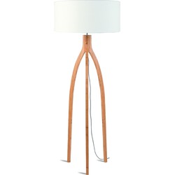 Vloerlamp Annapurna - Wit/Bamboe - Ø60cm