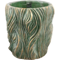 PTMD Bloempot Alexio - 30x30x30 cm - Cement - Groen