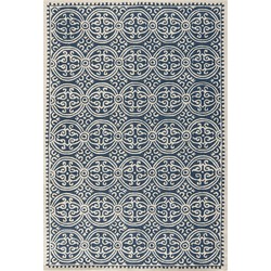 Safavieh Medallion Indoor Hand Tufted Area Rug, Cambridge Collection, CAM123, in Navy Blue & Ivory, 152 X 244 cm