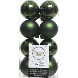 2 stuks - Kerstbal plastic glans-mat dia4cm dennen groen