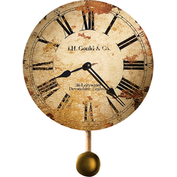 Howard Miller - J.H. Gould And Co. II Wandklok - Wandklokken Batterij-aangedreven - Woondecoratie - Antiek Messing Afgewerkte Pendule
