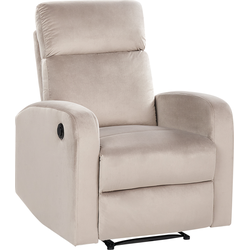 Beliani VERDAL - TV-fauteuil-Beige-Fluweel