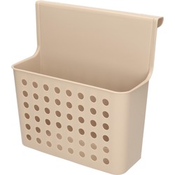 Badkamer/keuken hang opbergmandjes/organizers taupe 26 x 24 cm - Opbergmanden