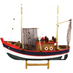 Vissersboot schaalmodel - Hout - 32 cm - Maritieme boten decoraties voor binnen - Beeldjes