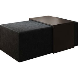 Meubella - Salontafel Melbourne - Zwart velvet  - 110 cm