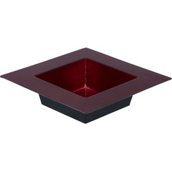 Decoratie plateau/tray - rood - 20 x 20 cm - kunststof - vierkant - Decoratieve Schaal (binnen)