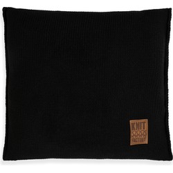 Knit Factory Uni Sierkussen - Zwart - 50x50 cm - Inclusief kussenvulling