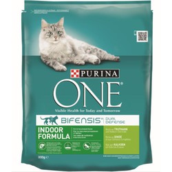 Kattenvoer one indoor rijk aan kalkoen & volkoren granen brokjes 800 gr