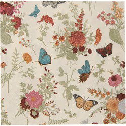 Clayre & Eef Servetten Papier Set van 20 33x33 cm Beige Bloemen