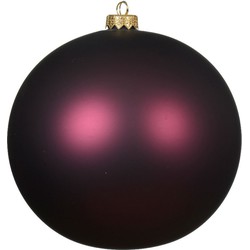 Kerstballen glas d15 cm donker mauve H