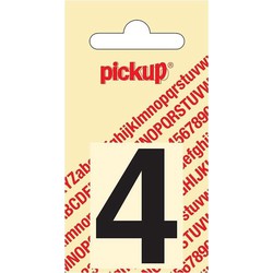 Plakcijfer Helvetica 40 mm Sticker zwarte cijfer 4 - Pickup