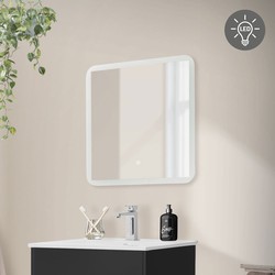 Badkamer LED spiegel met aanraakschakelaar 60x60 cm wit glas ML design