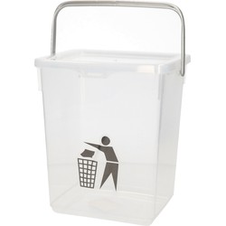 Plasticforte Gft afvalbakje voor aanrecht - 5L - klein - transparant - afsluitbaar - 20 x 17 x 23 cm - compostbakje - Prullenbakken