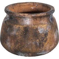 Clayre & Eef Bloempot  Ø 17x13 cm Bruin Terracotta Rond Bloempot binnen