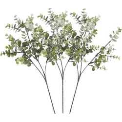 3 x Kunstbloemen tak groen/grijs eucalyptus 65 cm - Kunstbloemen