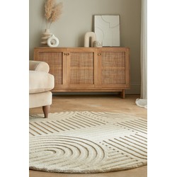 Zen Modern Japandi - Ã˜ 160Cm - Laagpolig - 100% Wol - Naturel / Beige - 160 X 160 CM