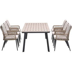 Garden Impressions Kalibo tuinset 7-delig - Penedo tuintafel 230x100 cm