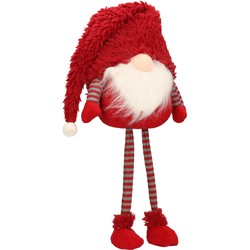 Decoratie gnome/kabouter pop - H55 cm - rood - kerstman pop - Kerstman pop