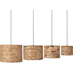 PTMD Hanglampen Jaden - 60x60x45 cm - Gras - Naturel - Set van 4