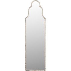 Clayre & Eef Spiegel  38x132 cm Wit Ijzer Rechthoek Grote Spiegel