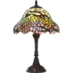 LumiLamp Tiffany Tafellamp  Ø 30x48 cm  Groen Blauw Glas Fruit Tiffany Bureaulamp