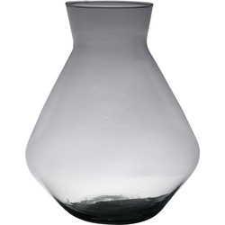 Hakbijl Glass Bloemenvaas Alexandra - transparant zwart - eco glas - D19 x H25 cm - smoke glas - Vazen