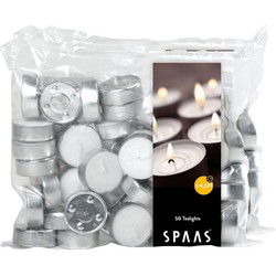 Spaas Theelichtjes/waxinelichtjes - 100x - wit - D3,9 cm - geurkaarsen