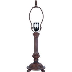 LumiLamp Lampenvoet Tafellamp Tiffany  Ø 16x47 cm  Bruin Kunststof Lampvoet