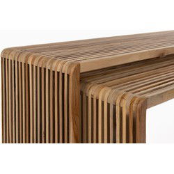 Housecraft Living Djia Salontafel Rechthoekig Teak Hout - Set van 2