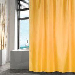 MSV Douchegordijn met ringen - geel - polyester - 180 x 200 cm - Douchegordijnen