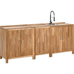VENOSA  - Buitenkeuken kast set - Bruin/Zwart - Acaciahout