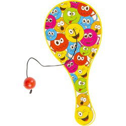 Decopatent 48 STUKS Smiley Paddle Bat Bal Spel met Elastiek - Speelgoed Traktatie Uitdeelcadeautjes voor kinderen - Uitdeelcadeaus
