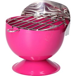 Asbak als BBQ vorm metaal 12 cm roze voor binnen/buiten - Asbakken