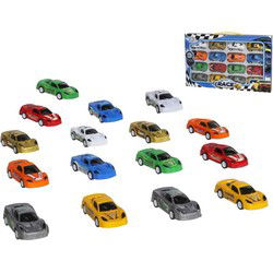 Speelgoed multi auto retrofrictie set van 16 stuks - Veilig voor kinderen