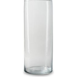 Jodeco Bloemenvaas Chelsea - helder transparant - glas - D12,5 x H30 cm - cilinder vaas - Vazen