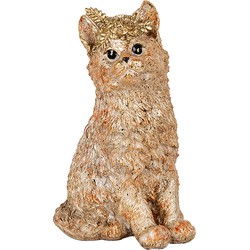 Clayre & Eef Decoratie Beeld Kat 16x14x25 cm Beige Kunststof