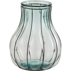 J-line - Vaas Fusion Glas/metaal Blauw Small - 24x24x29cm