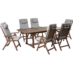 AMANTEA PREMIUM - Tuinset voor 6 - Grijs - Acaciahout