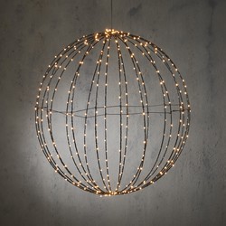 Luca Lighting Kerstverlichting Bal met Warm Witte LED Lampjes - Ø60 cm - Zwart