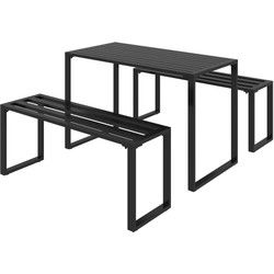 4goodz 3-delige Tuintafel-set met 2 Banken voor 4 Pers