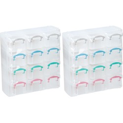4x Opbergbox/hobby sorteerdoos 12 vaks 20 x 22 cm - Opbergbox